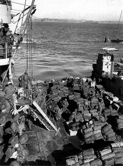 Picture - 40th Infantry Division troops prepare to replace the 24th Infantry Division, January 1952.