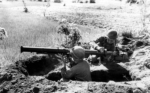 Picture - 3.5-inch rocket launcher in action against the North Koreans